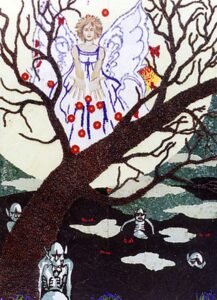 Pugnalone del gruppo Via Francigena - Blu Cobalto, edizione 2000 della Festa dei Pugnaloni di Acquapendente